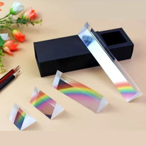 Prisma triangolare arcobaleno prisma cristallo fisico fotografico esperiment _tm - Zdjęcie 1 z 15