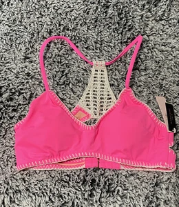Victorias Secret Kiawah Crochet Racerback Swim Top Pink NWT Medium - Picture 1 of 8