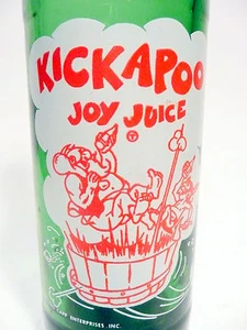 BOTELLA DE SODA pop de colección - verde KICKAPOO JOY JUICE de NUGRAPE - 10 oz LCA - Imagen 1 de 3