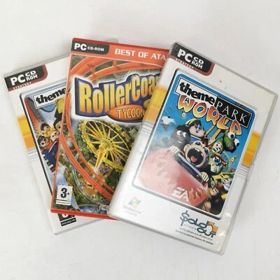 Theme Park Rollercoaster Tycoon 2 Bundle Inc World PC CDROM Win98 Xp 2000 Sim - Image 1 of 4