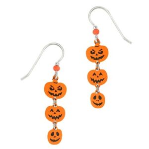 Sienna Sky Jack-o-Lantern Pumpkin Trio Dangle Pierced Earrings Made in Colorado