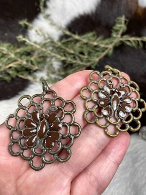 Medallón Colgante para Fabricación de Joyas Lote de 3 Colgantes Marrón para Collar 1.50"  Foto 1 de 4