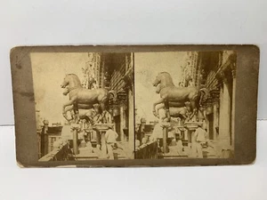 Four Bronze Horses of Saint Mark’s Basilica Venice, Italy Antique Stereoview - Picture 1 of 4
