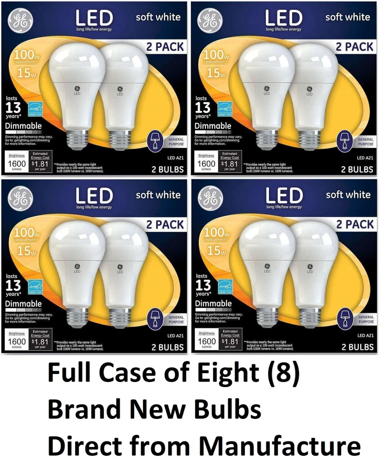 GE LED Soft White A21 Dimmable Light Bulb 15 W 2/pack 65941