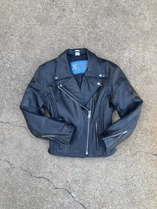 Xelement Womens Leather Jacket L Motorcycle Braided Studded Fitting Insulated - Picture 1 of 9