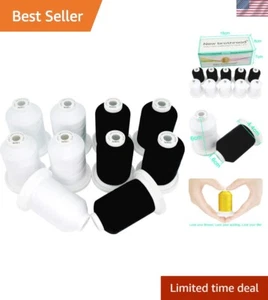Multi-Purpose 600M Cotton Thread Set - 10 Spools in White & Black for Crafting - Picture 1 of 8
