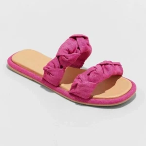 Sandalias Universal Thread Mujer Talla 8.5 Rosa Meg Slide Anudadas Primavera Verano - Imagen 1 de 5