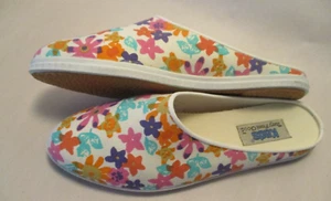 Vintage Keds "They Feel Good" Flowered Canvas Cushioned Womens size 7.5 Mules - Picture 1 of 8