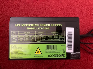 ATX 500W PC ZASILACZ IMPULSOWY ATX-500B - Zdjęcie 1 z 4