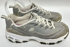 Skechers Womens D'Lites Me Time Size 8.5 Memory Foam Sneakers 11936 Gray Shoes - Picture 1 of 9