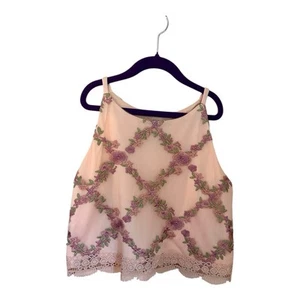Vintage In Girl Dillard’s Pink Floral Dressy Top Girl’s Children’s Size 14 - Picture 1 of 12