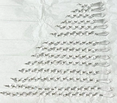 Crystal Chandelier 133 Pieces 3-16 Pc. Strings Teardrops Prism Balls Gold Tone - Image 1 of 4