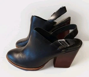 Correa de tacón grueso de cuero negro Kork Ease K66903 Boho talla 10M - Imagen 1 de 16