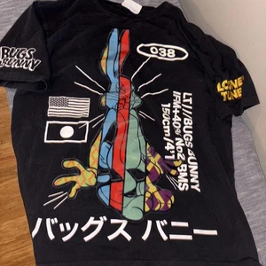 Looney Tunes Bugs Bunny TShirt Tee Mens XL Black Spliced Cartoon Graphic Tee - Picture 1 of 8