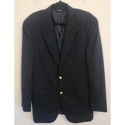 Jos A Bank 42L Navy 100% Wool Blazer Gold Buttons Sports Coat Classic Jacket - Image 1 of 4