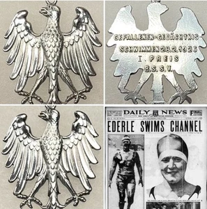 Colgante/Medalla de Competición de Natación Imperial Alemana 1926 1er Lugar .900 - Imagen 1 de 10