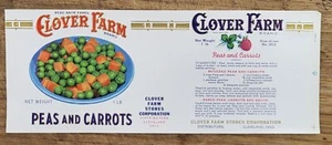 ADVERTISING Label Can Clover Farm Ohio Cleveland Peas Carrots - Picture 1 of 1