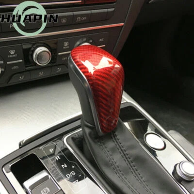 Красная крышка переключателя передач из углеродного волокна для Audi A6 A7 S6 S7 A6 allroad 2015-2018 - Изображение 1 из 4