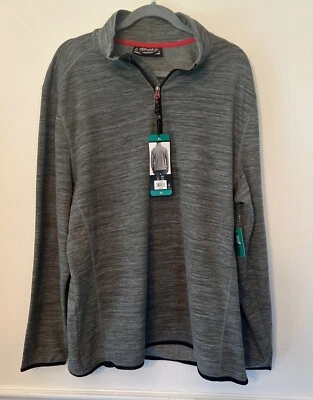 Pullover gris Avalanche para hombre ligero polar 1/4 cremallera cuello falso, XL NUEVO CON ETIQUETAS Foto 1 de 4