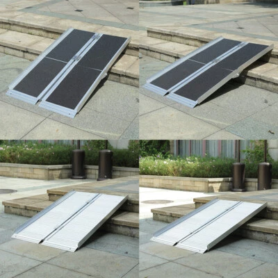 4ft 6ft 8ft Folding Portable Wheelchair Ramp Mobility Scooter Home/Car Threshold