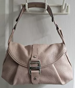 HOGAN PEBBLE LEATHER DUSTY PINK HANDBAG PURSE - MADE IN ITALY - GENTLY USED - Picture 1 of 10