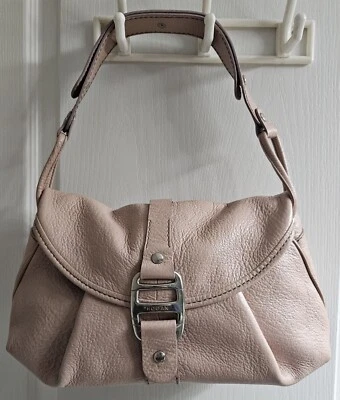 HOGAN PEBBLE LEATHER DUSTY PINK HANDBAG PURSE - MADE IN ITALY - GENTLY USED - Image 1 of 4