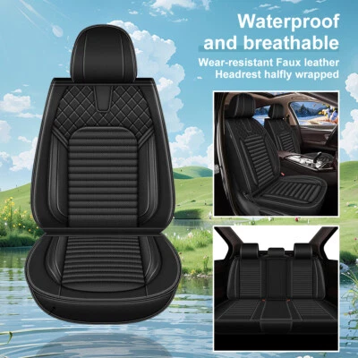 Auto Parts Seat Covers For For VOLVO V70 1998-2010 Full Set PU Leather Black - Изображение 1 из 4