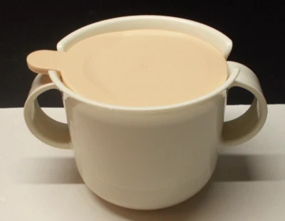 Vintage Tupperware 2310 Sugar Bowl White with Light Pink Lid 10 Oz. - Image 1 of 4