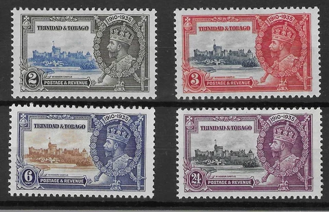 TRINIDAD AND TOBAGO 1935 SILVER JUBILEE SET (4) LMH. SG. 239 - 242.  (7162) Cover