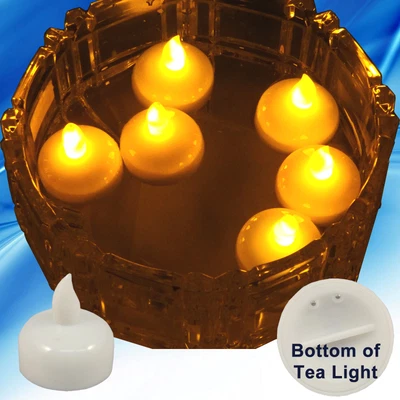 24 X Impermeable LED Flotante Ámbar Luz de Té Vela Sin Llama Boda Fiesta Navidad Foto 1 de 4