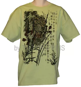 1-CAMISETA IMPRESA GRÁFICAMENTE PARA HOMBRE CON ESCRITURA DE TIGRE CHINO WILD ZOO BIG GEAR GAT - Imagen 1 de 6