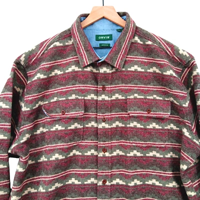 Orvis Shirt Jacket Mens XXL Southwestern Aztec Active Fit Heavy Wool Blend NWOT - Image 1 of 4