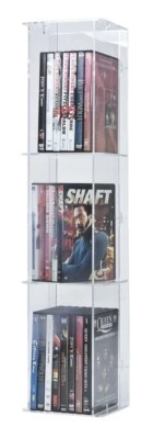 SORA Torretta DVD con Pannello Retro Trasparente fino a 27 Custodie DVD - Immagine 1 di 2