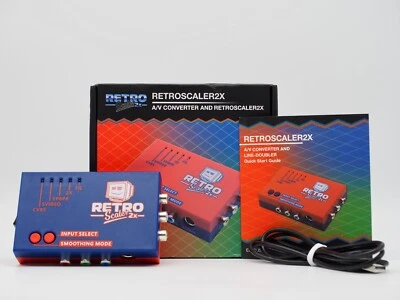 RetroScaler 2x AV, RCA oder S-Video zu HDMI Konverter NEU & OVP für SNES NES MD
