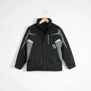 Spyder Snowboarding Ski Jacket Kids Size 14 - Insulated Distressed Black Snow - Picture 1 of 13