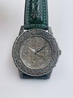 John Hardy srebrny zielony pasek krokodyla unisex zegarek kwarcowy 38mm