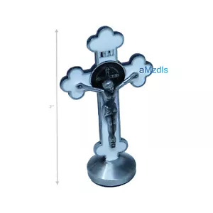 Crucifijo con Base Adhesiva Moneda San Benito 3" St Benedict Crucifix Brand New - Picture 1 of 2
