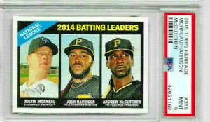 2015 Topps Heritage Andrew McCutchen/ Josh Harrison/ Justin Morneau PSA 8 - Picture 1 of 2