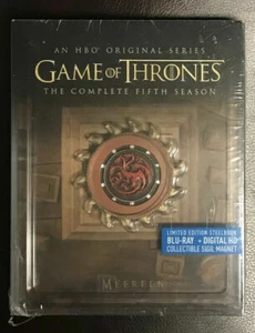 Game of Thrones BLU-RAY + DIGITAL Complete Fifth Season 5 STEELBOOK Sigil MAGNET - Imagen 1 de 2