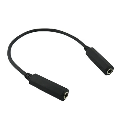 1x 6.35mm Stereo Female to Female Extension Audio Guitar TRS Cable Cord 30cm/1ft - Image 1 of 4