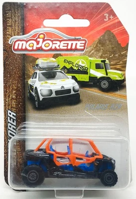 Majorette Polaris RZR XP4 1000 EPS Buggy Explorer Orange / Black 3" in Package - Image 1 of 4