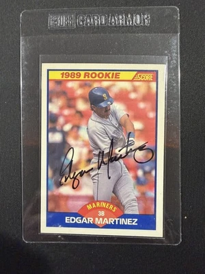 EDGAR MARTINEZ Signed 1989 Score ROOKIE Baseball Card GTP - Image 1 of 2