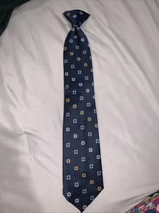 "Corbata con clip para hombre Par Excellence Wpl 10580 azul blanco oro flores en azul marino 18""" - Imagen 1 de 7