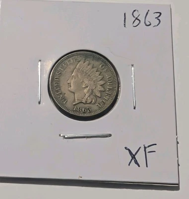 1863-P Philadelphia Indian Head Cent IHC XF Extra Fine  - Image 1 of 3