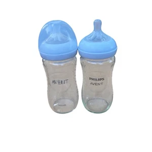 Philips Avent Glass Baby Bottles 8 Oz - Lot Of 2 - Picture 1 of 4