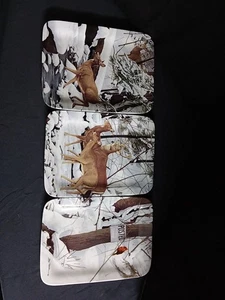 Limited Edit Set 3 Danbury Mint Early Winter Crossing Deer Plates by Bob Travers - Picture 1 of 7