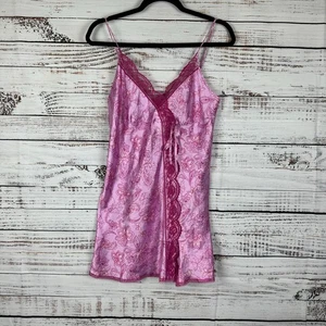 Damen Vintage Victoria Secret Angels rosa Spitze Satin seidig Dessous Nachthemd MED - Bild 1 von 6
