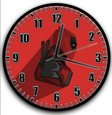 RELOJ DE PARED DEADPOOL 22 cm diámetro habitación arte habitación decoración nuevo  Foto 1 de 2
