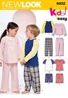 New Look 6932 Child Toddler Boys and girls Pajamas  sewing pattern size 1/2-8