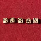 Sterling Silver Block Letters "Susan" Beads 925 Charms For Necklace Or Bracelet